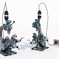 Dual Industrial Drilling Machines With Metal Structure Work Lights And Control Unit