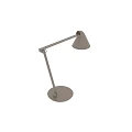 Modern Minimalist Table Lamp With Adjustable Metal Arm White Cone Shade And Circular Base