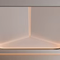 Modern Ceiling Design With Geometric Shape And Embedded LED Lighting Smooth White Finish