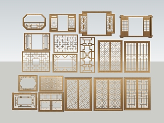 New Chinese-style openwork window 3d model