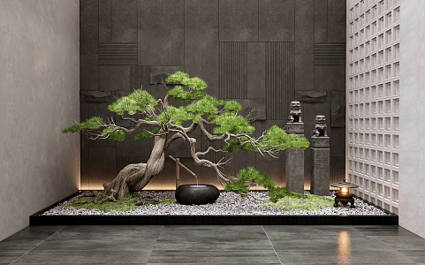 New Chinese style landscape sketch interior landscape 3d model