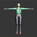 Stylish Character in Green Top With Arms Outstretched And Dark Background