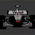 White And Blue Formula 1 Race Car With West Marlboro Sponsor Logos