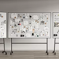 Organized Art Supplies And Musical Instruments Display On Easels In Creative Workspace Sketches
