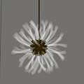 Elegant Modern Glass Chandelier With Radiant Petal Design And Metal Center