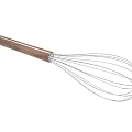 Stainless Steel Whisk With Wooden Handle For Kitchen Baking And Cooking
