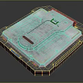 Technological Metallic Platform With Hexagonal Structure Grooves Patterns And Square Interface