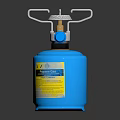 Blue Gas Cylinder With Metal Stand And Safety Valve Blue Knob Design
