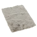 Square Fluffy Light Gray Rug with Soft Furry Texture for Cozy Home Decor