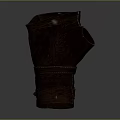 Brown Leather Gauntlet Featuring Carved Pattern And Handcrafted Strap Design