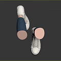 White Comfortable Casual Sneakers Paired With Blue Denim Jeans For Daily Use