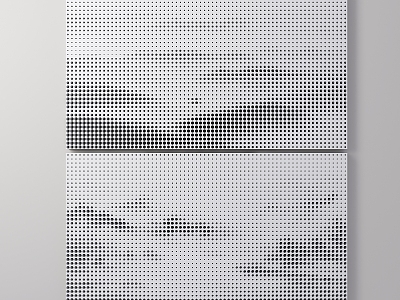 New Chinese Landscape Painting Perforated Plate Landscape Painting Punched Background Wall Gradient Perforated Plate Perforated Wall Plate Mine Screen Moire Wave Dot Plate model