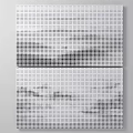 Two Pieces Of Modern Wall Panel With Black And White Dot Textured Design