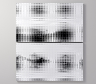 New Chinese Landscape Painting Perforated Plate Landscape Painting Punched Background Wall Gradient Perforated Plate Perforated Wall Plate Mine Screen Moire Wave Dot Plate 3d model