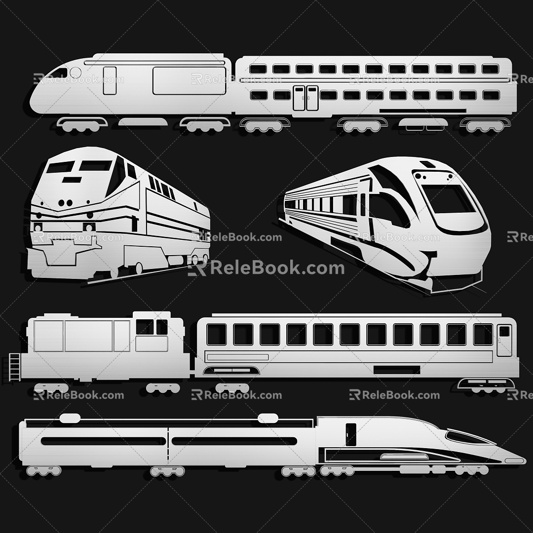 EMU train high-speed rail high-speed train bullet train rail speed harmony number EMU suspension maglev train passenger vehicle 3d model