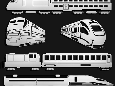 EMU train high-speed rail high-speed train bullet train rail speed harmony number EMU suspension maglev train passenger vehicle 3d model