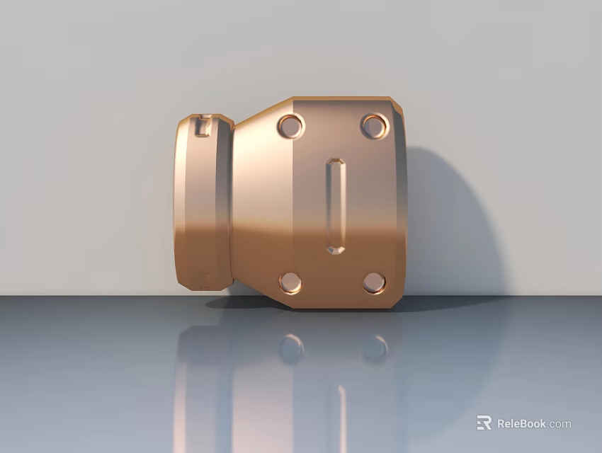 Copper Colored Metal Hinged Door Hardware With Durable Design For Home Use 3d model 