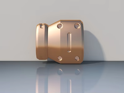 Copper Colored Metal Hinged Door Hardware With Durable Design For Home Use 3d model