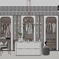 Modern Walk in Closet Interior Design With Hanging Racks Dressing Table And Storage Cabinets