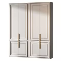 Elegant Modern White Wardrobe Design With Gold Handles And Panel Doors