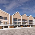 Modern Multi story School Building With Wooden Exterior Row Design And Spacious Plaza