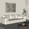 Modern Multiplayer Sofa Coffee Table Combination 3d model