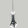 Modern Architectural Tower With Glass Curtain Wall And Metal Frame Design
