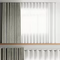 Elegant Layered Curtains With Gray Fabric Panels And White Sheer For Window Decoration