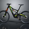 BULLS Electric Mountain Bike With Black And Neon Yellow Frame Suspension Fork And Rugged Tires