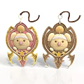 Handmade Rabbit Themed Earrings With Pink Brown Decorative Wings And Star Accents