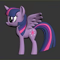 Pink Unicorn Pony Plush Toy With Wings Blue Purple Mane Tail And Star Design