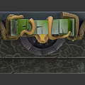 Ancient Stone Archway Decorated With Green Vines And Pedestal Base Structure