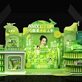 AMX Hami Melon New Product Launch Promotion Booth With Green Display And Shelves