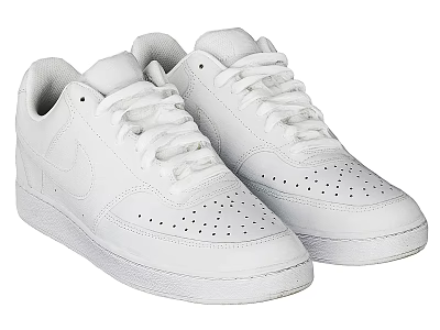 White Nike Casual Sneakers With Laces And Breathable Holes Design 3d model