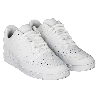 White Nike Casual Sneakers With Laces And Breathable Holes Design 3d model