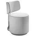 Stylish Red Upholstered Leisure Chair With Curved Backrest And Cylindrical Seat