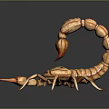 Detailed 3D Scorpion Render With Textured Brown Orange Exoskeleton Claws And Stinger