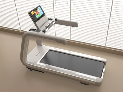 Modern Treadmill With Digital Display Screen For Home Gym Training Equipment 3d model