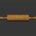 Wooden Rolling Pin With Smooth Surface And Ergonomic Handle On Black Background