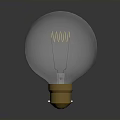Modern Transparent Spherical Light Bulb With Golden Base Electronic Appliance