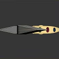 Modern Weapon 3D Model Featuring Golden Ring Base Wooden Handle And Metallic Blade 3d model