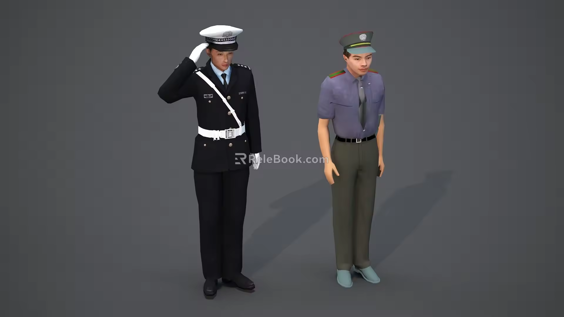 Modern Man Traffic Police Security 3d model