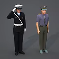 Modern Man Traffic Police Security 3d model