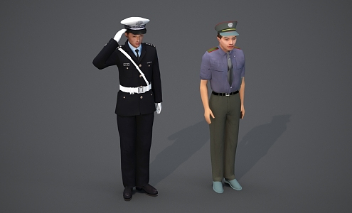 Modern Man Traffic Police Security 3d model