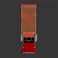 Red Heavy Duty Dump Truck With Chrome Grille And Open Bed Design