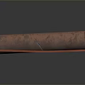 Rusty Metal Tube Weapon Component Displayed On Red Mat Surface