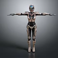 Future Tech Armored Character Standing with Outstretched Arms Sci Fi Design 3d model
