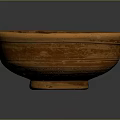 Handcrafted Brown Ceramic Bowl with Textured Surface for Daily Living Use