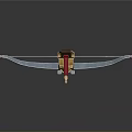 Mechanical Crossbow Weapon with Metal Frame Wooden Grip and Red Accents