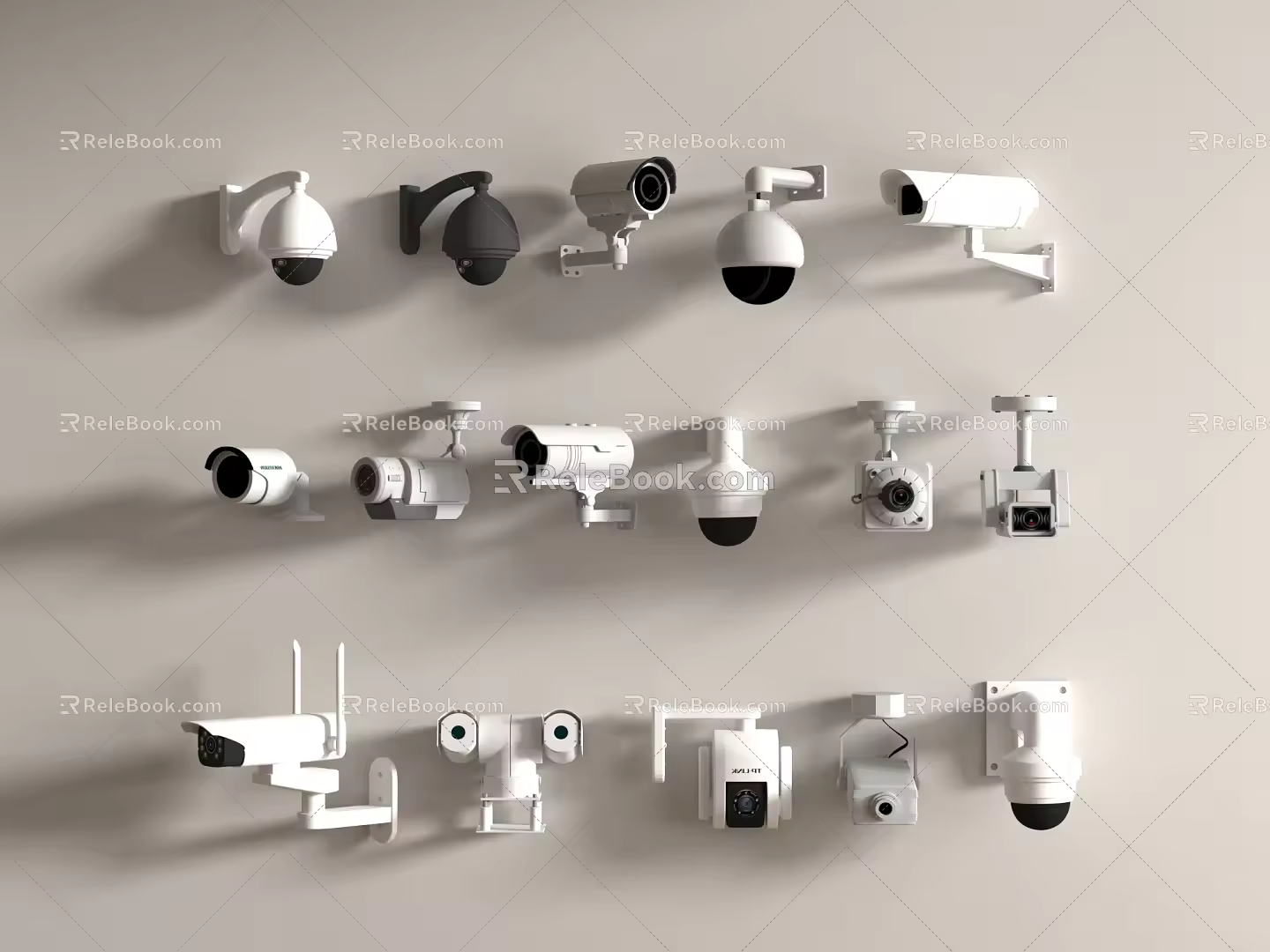 Public equipment security monitoring camera monitoring combination monitor outdoor monitoring camera 3d model